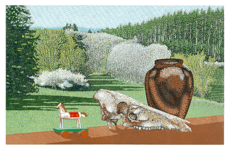 Mezi zátiším a krajinou /36 x 56 cm/ 2022